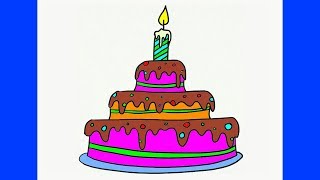 איך לצייר עוגת יום הולדת