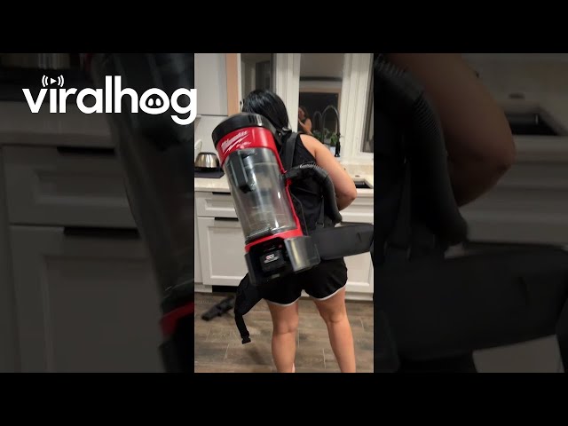 Cleaning the Kitchen With a Backpack Vacuum || ViralHog