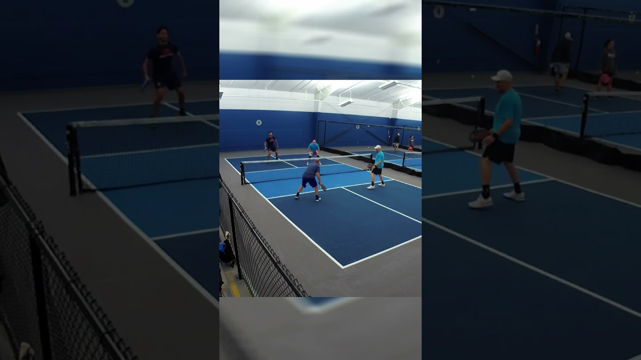 Can you spot the foot fault? #pickleballdoubles #pickleballrocks #paddlesport #tennis