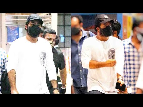Jr. NTR spotted at Hyderabad airport after wrapping up RRR shoot Jr. NTR spotted at Hyderabad airport after wrapping up RRR shoot