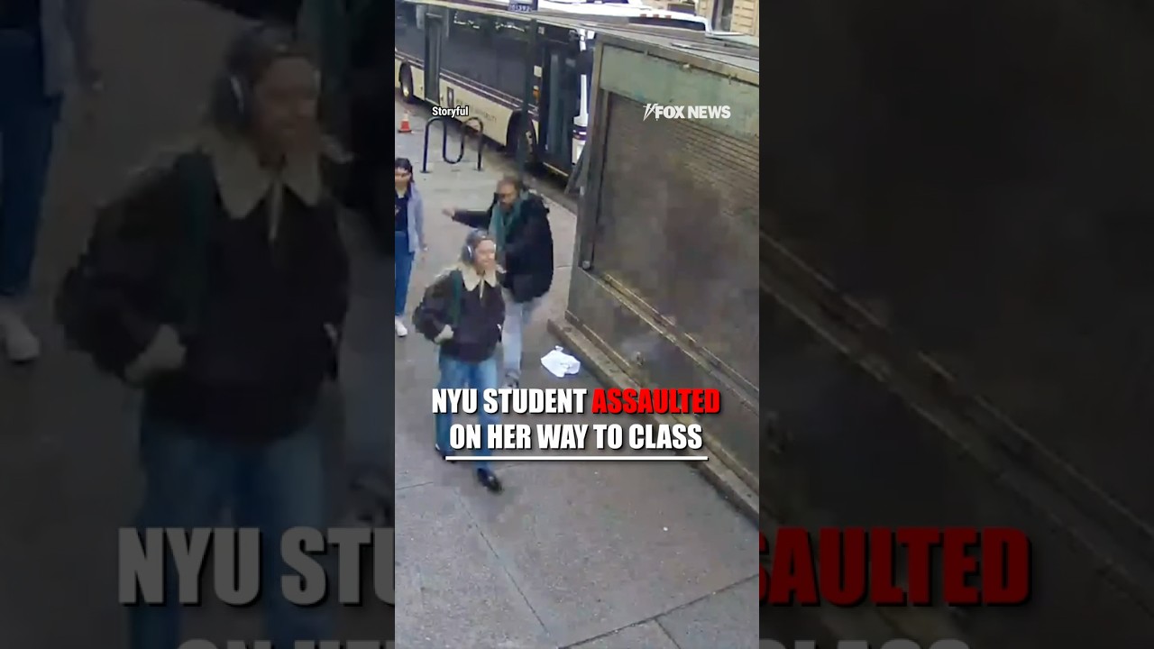 SHOCKING assault on NYU student walking to class caught on camera #foxnews #news #shorts