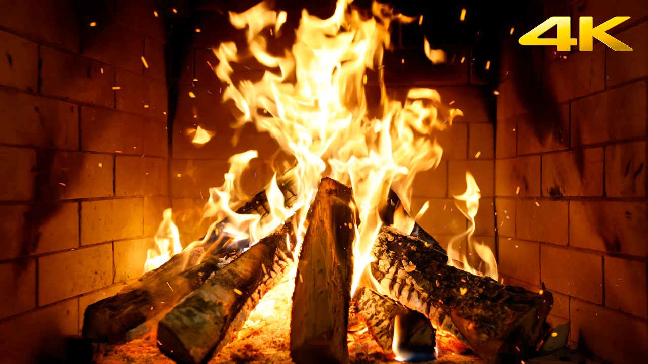🔥 CLASSIC CABIN FIREPLACE with Warm Hearth Sounds and Evening Silence to Unwind After a Long Day