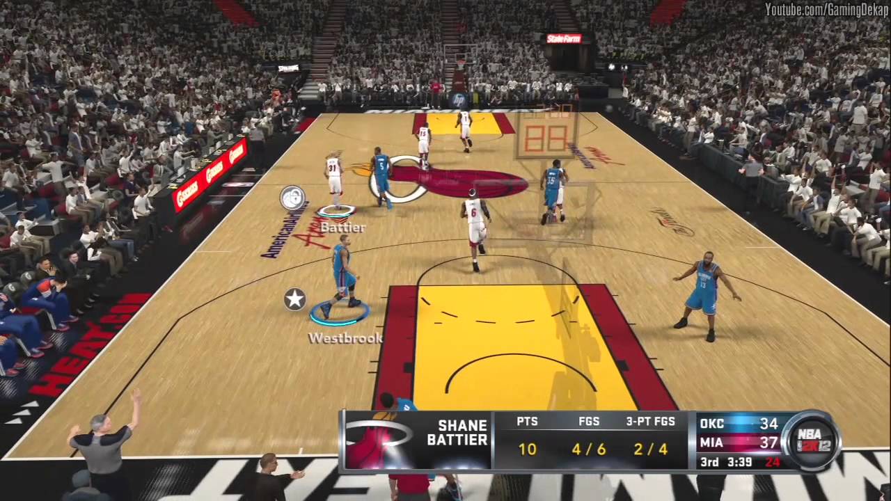 NBA 2K12: Game 4 Oklahoma City Thunder Vs. Miami Heat 2012 Finals Match ...