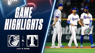 Orioles vs. Rangers Game Highlights (7/2/25) | MLB Highlights