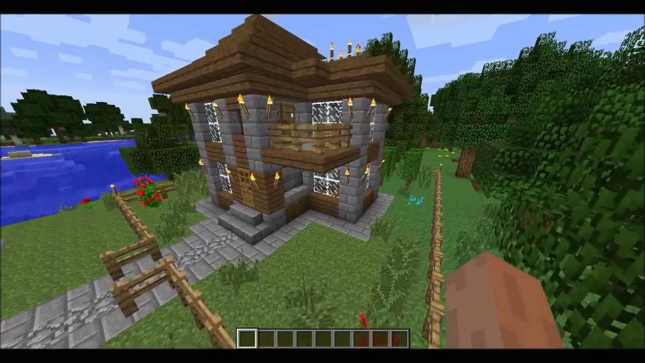 Minecraft Small House 1 - Stone bricks&spruce wood - YouTube