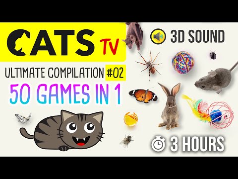 CATS TV -  ULTIMATE Game Compilation for CATS #02 (50 games in 1)  - 3 HOURS