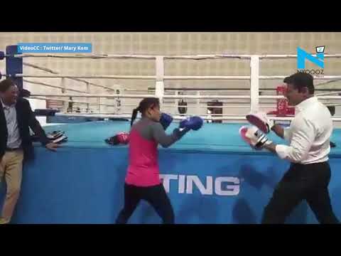 Watch Mary Kom vs. Rajyavardhan Rathore in a friendly boxing bout Watch Mary Kom vs. Rajyavardhan Rathore in a friendly boxing bout