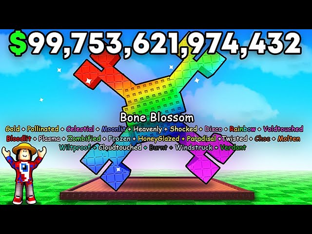 😱Я вырастил ВСЕ МУТАЦИИ BONE BLOSSOM в Grow a Garden в Роблокс!