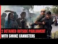 Parliament Security Breach | 2 Carrying Cans That Emitted Yellow Smoke Detained Outside Parliament