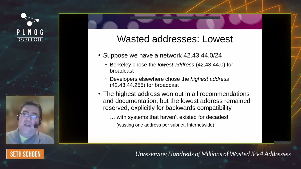 PLNOG ONLINE 3: Unreserving Hundreds of Millions of Wasted IPv4 Addresses (Seth Schoen)
