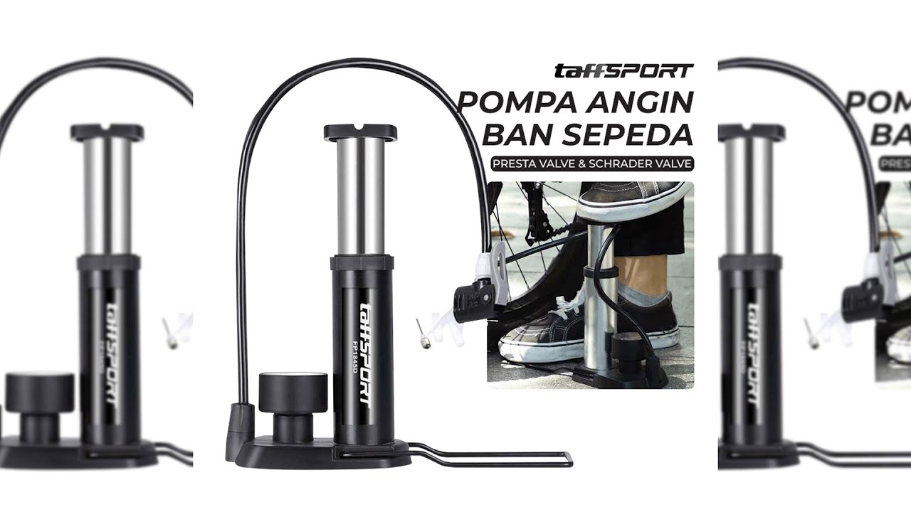 Pratinjau video produk TaffSPORT Pompa Angin Ban Sepeda Manual Bike Tire Pump 160 PSI - FP1845D
