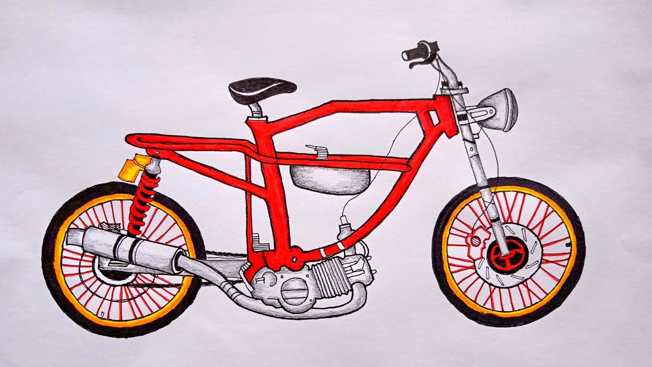 Menggambar Motor Drag Satria FU 150CC Modifikasi By Wahib Art