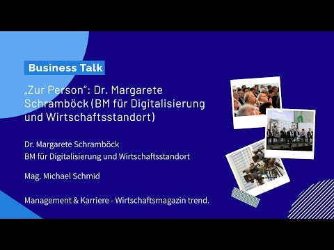 BM Dr. Margarete Schramböck (BMDW), Mag. Michael Schmid (Wirtschaftsmagazin trend.)