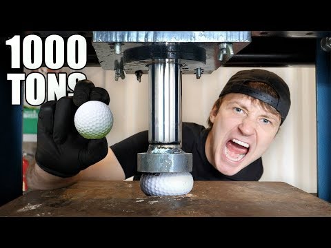 EXPLODING GOLF BALLS WITH HYDRAULIC PRESS!! (HYDRAULIC PRESS vs GOLF BALL)