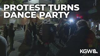 Portland demonstrators turn protest into dance outside ICE facility