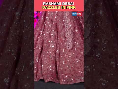 Rashami Desai Dazzles in Sequinned Pink Lehenga with Diamond Neckpiece