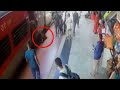 CCTV footage: Woman dragged by moving train, rescued