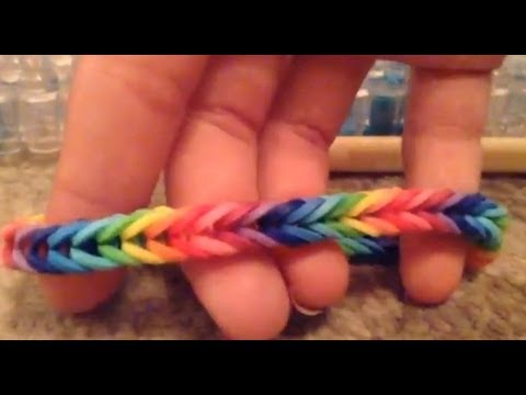 How to make a fishtail rainbow loom bracelet - YouTube