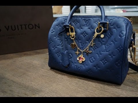 Unboxing Louis Vuitton Speedy bandouliere 25 Empreinte & Bag Charm - YouTube