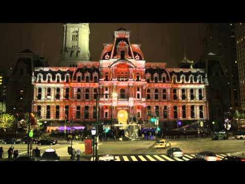 Red Bull Art of Can 3D Projection Lights Up Philadelphia City Hall