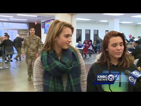Soldier surprises sisters at Winnetonka High School
