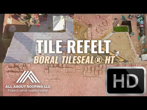Drone Before and After Tile Refelt with Boral TileSeal
