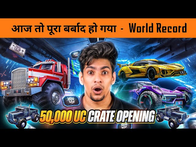 🔥50,000 UC World Record Transformers Speed drift Crate Opening in BGMI with Bixi op & Classified YT