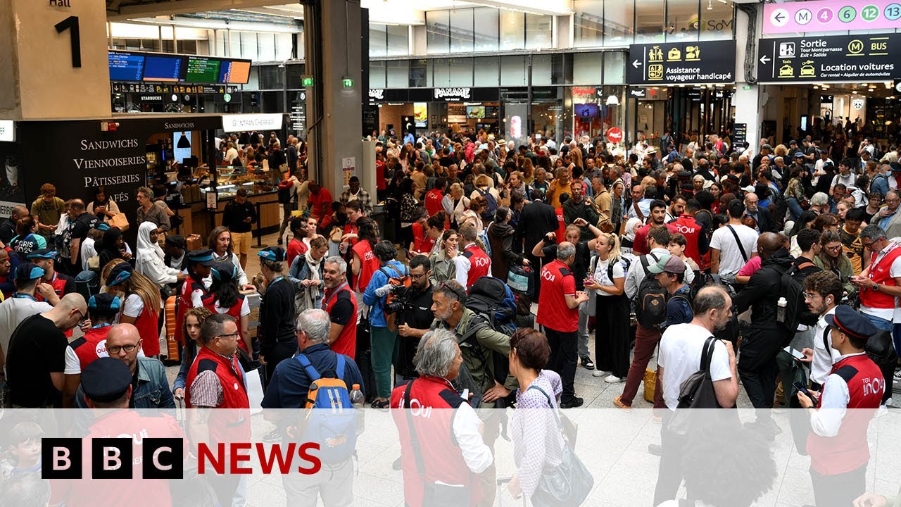 French train network hit by 'malicious' attacks before Olympics ceremony, rail firm says | BBC News