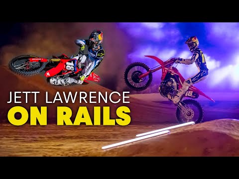 Jett Lawrence Rips Through a Dramatically Narrow Supercross Track in the Dark - On Rails