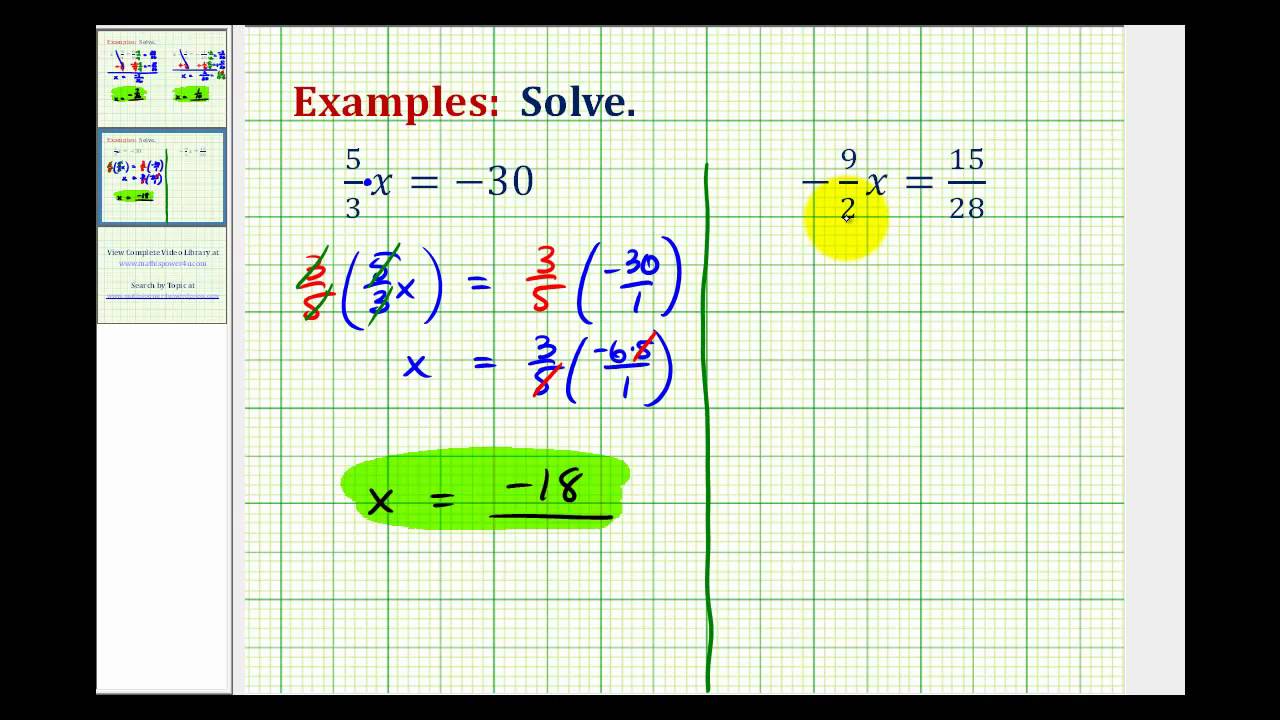 ex-solve-one-step-equations-with-fraction-by-multiplying-youtube