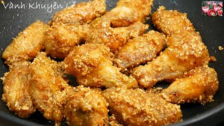 Gà Giòn Sốt Nước Mắm Tỏi - Phi Tỏi vàng giòn lâu, Cánh Gà chiên Nước Mắm Không văng Dầu, Vanh Khuyen