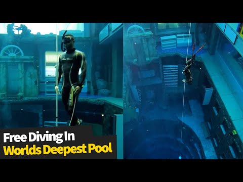 Како изгледа нуркање без кислород на 60 метри длабочина, во најдлабокиот базен во светот?