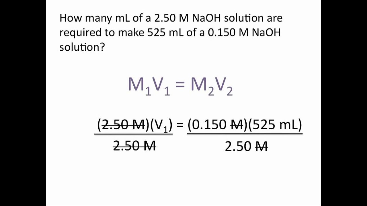 Dilution Problems Chemistry Tutorial YouTube