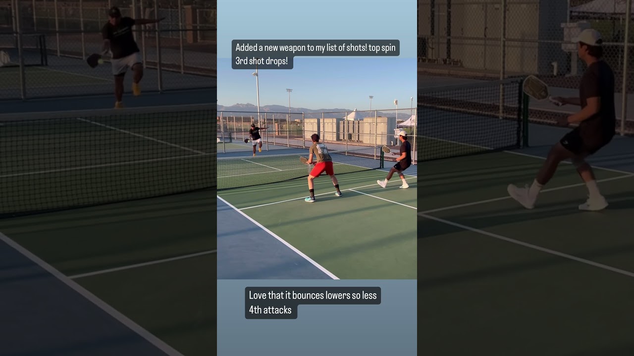 Top spin 3rd shot drops #pickleball #Highlights #Sports #Fun #Action