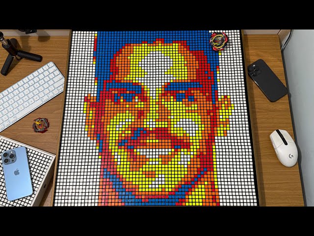 Making Andre Silva 🪦🕊️ in 400 Rubik's Cubes