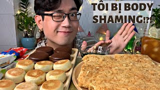 Ăn Vặt Cơm Cháy Chà Bông + Bánh Pía Trứng Muối Kim Sa + Bánh Chocopie /Tôi Có Bị Shaming Body Không?