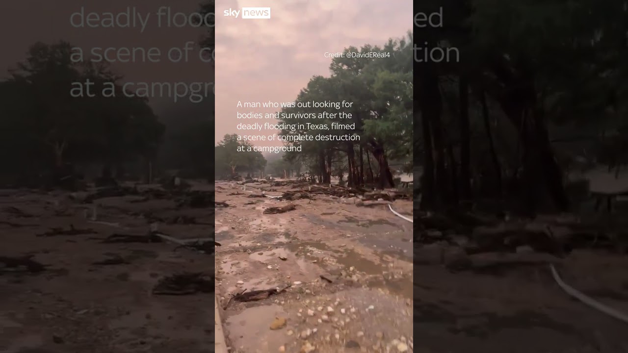 Moment house sweeps away in Texas floods
