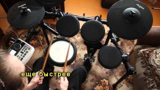 Уроки игры на барабанах для начинающих (Рудимент RLRRLL)