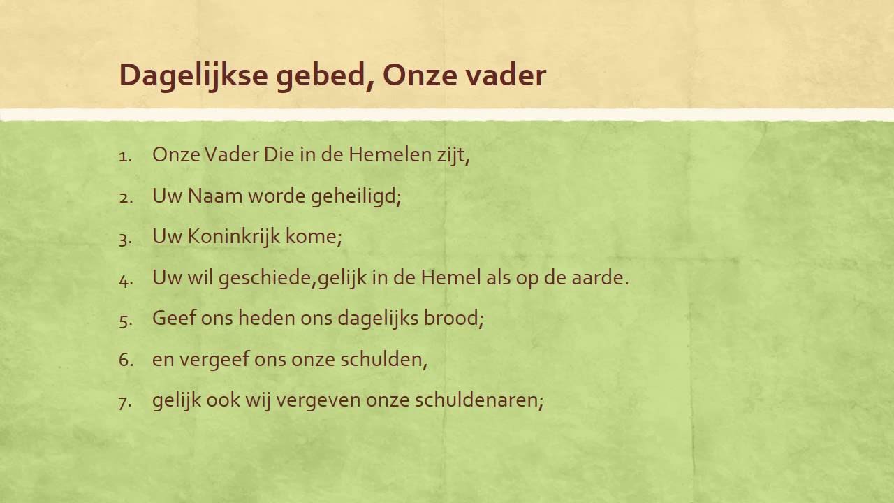 1 Dagelijkse gebed, Onze vader YouTube