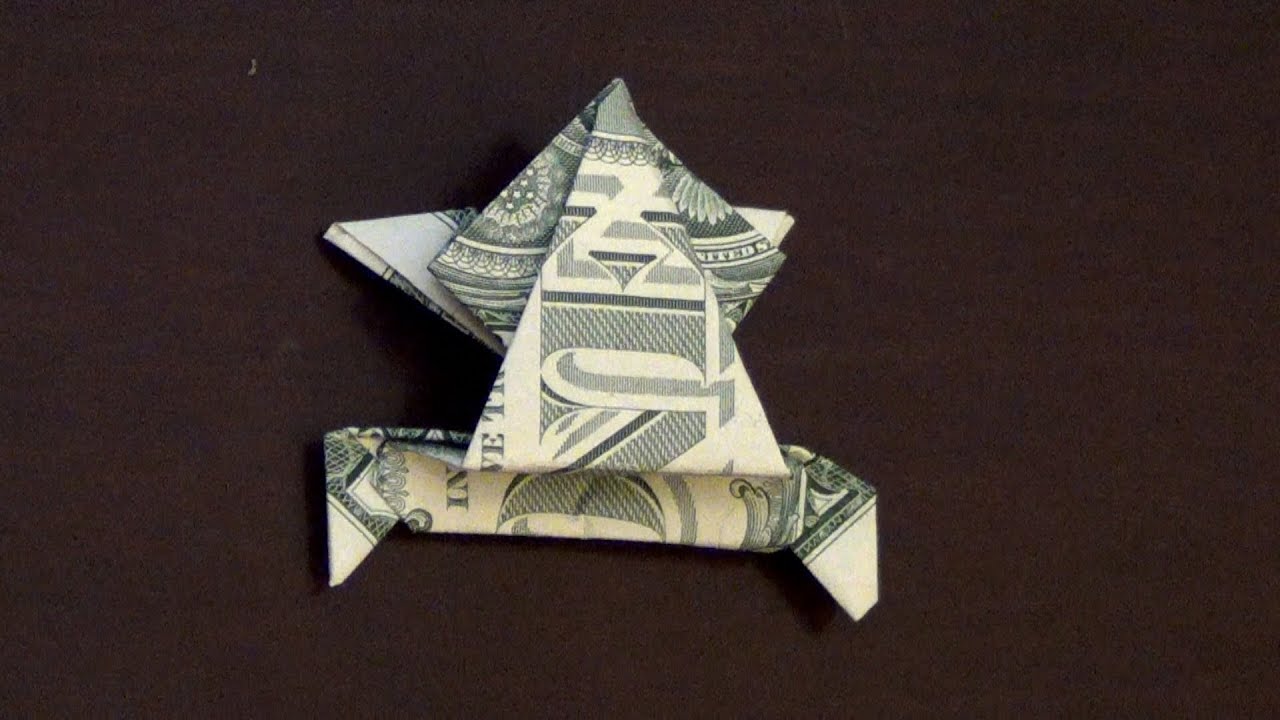 Dollar Origami Jumping Frog How to make a Dollar Frog YouTube