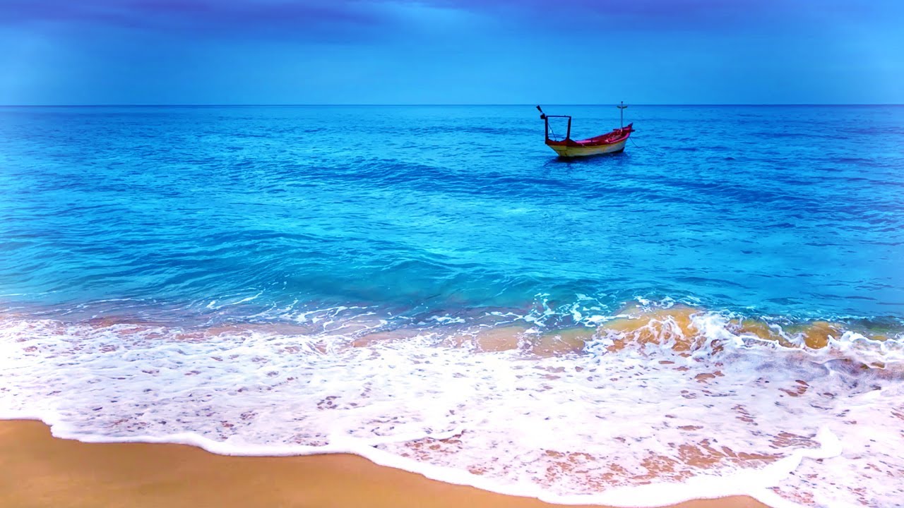 🔴 Ocean Meditation Music 24/7: Calming & Soothing Ocean Waves Scene and Sounds | Tropical Beach