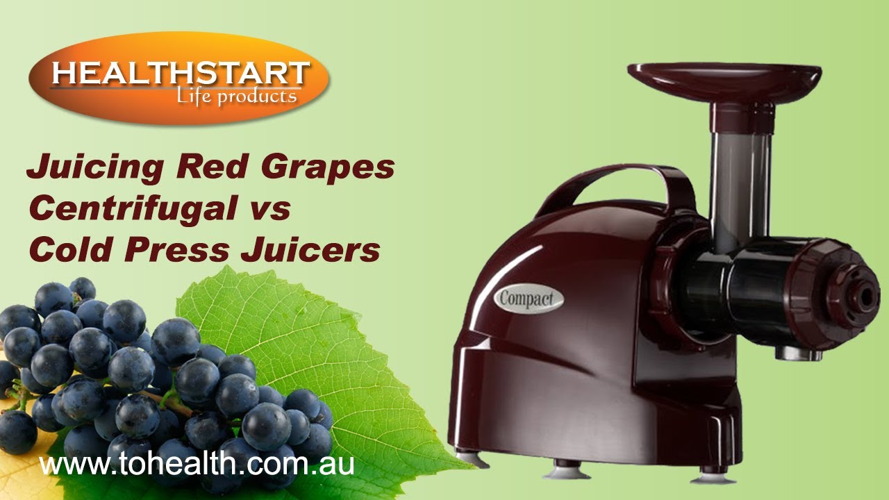 Healthstart Juicing RED grapes Centrifugal  V's  Cold Press - YouTube