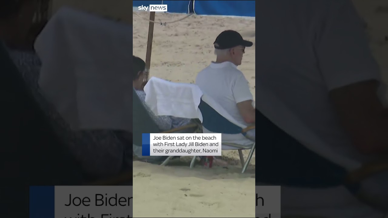 Biden seen at the beach with family