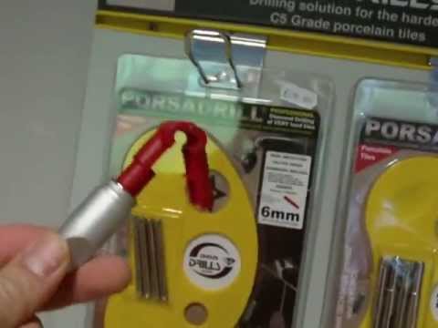 365-Drills retail panel for PORSADRILL tile drills drilling holes in porcelain tiles MINI PANEL - YouTube