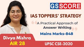Divya Mishra AIR 28 CSE 2020, A Practical Approach Of Answer Writing From A Working Professional