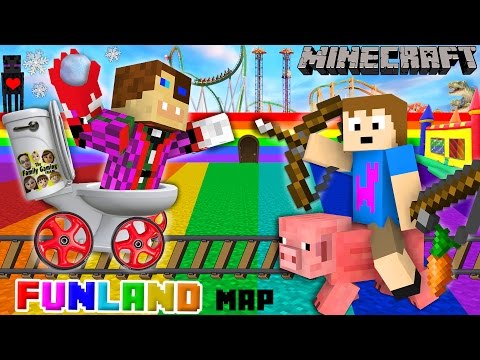 Duddy & Chase Go To FUNLAND 3! Minecraft Amusement Park 