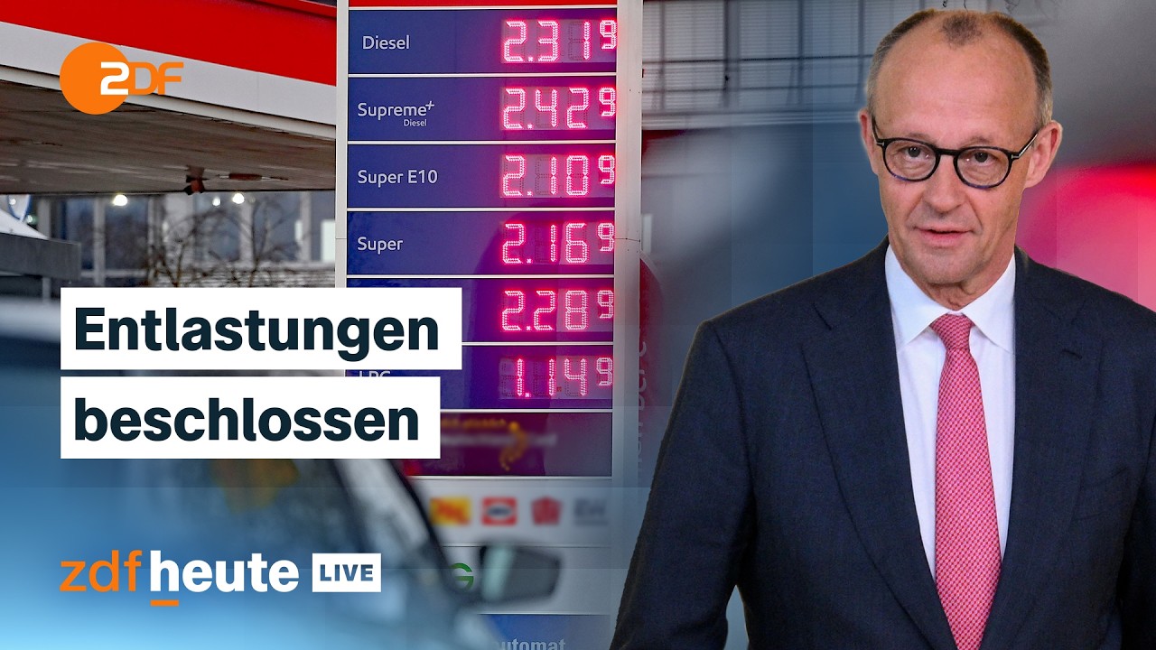 Tanken günstiger, Bonus vom Chef: Was die Regierung plant und wie es helfen soll | ZDFheute live