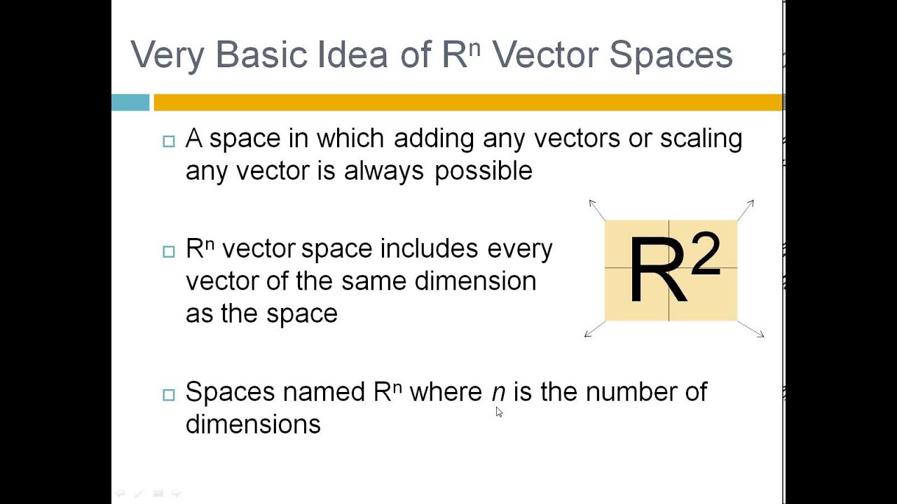 What Is A Vector Space YouTube