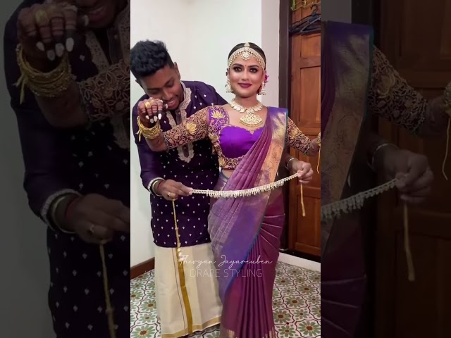#sareedraping #saree #youtubestudio #drape #sareewearing #wedding #shortsfeed