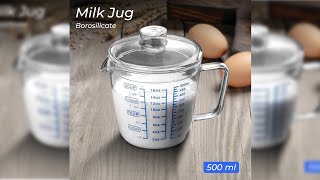 Pratinjau video produk One Two Cups Gelas Ukur Kaca Latte Art Milk Jug Measuring Cup Glass 500ml - ZM0081